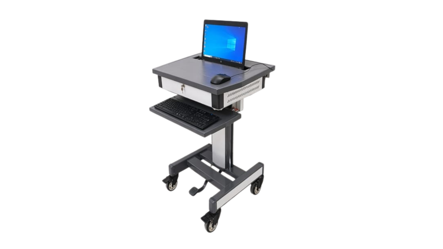 Laptop Workstation Trolley Portrait.
